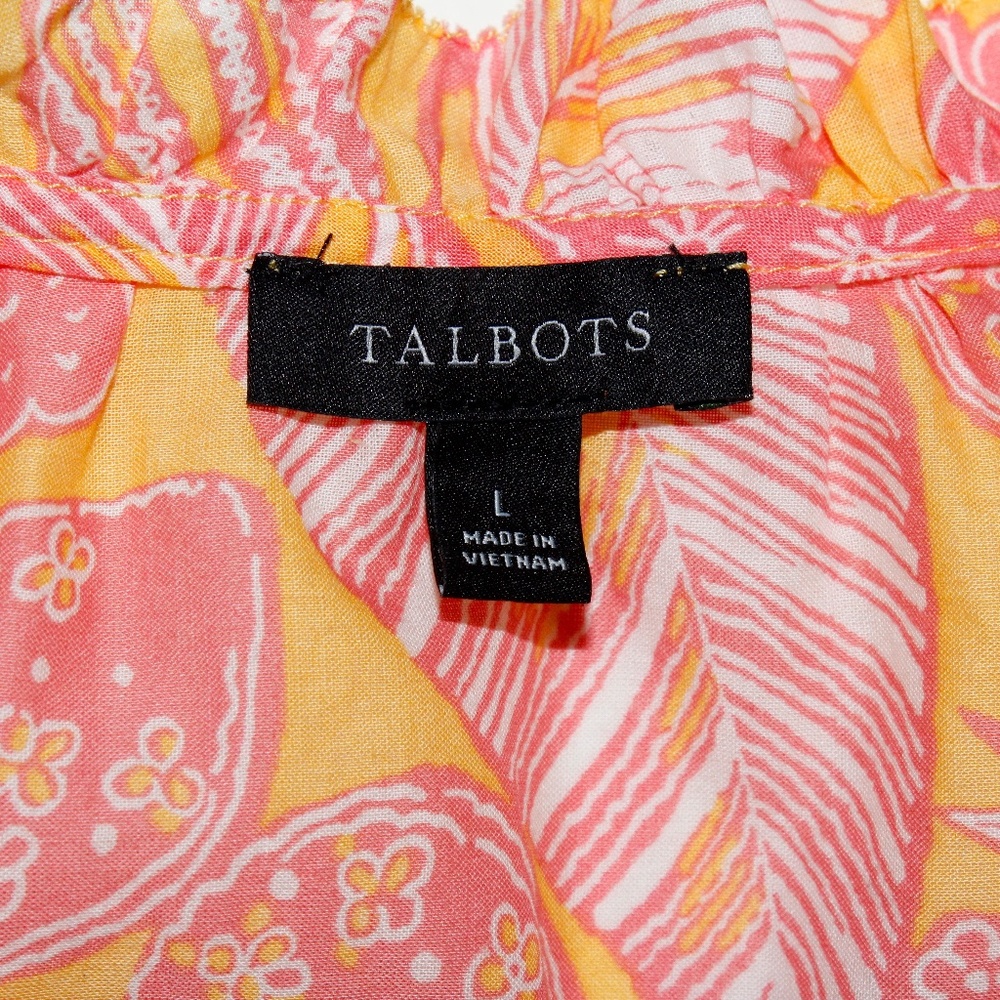 Talbots Island Pineapple Ruffle Trim Shell - Picture 5 of 16